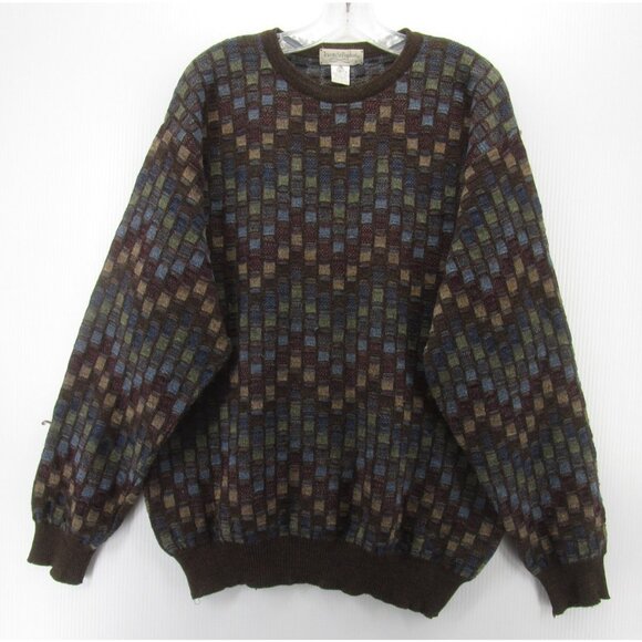 VINTAGE Tricots St Raphael Sweater Large Wool Pullover 3D Knit 90s - Picture 1 of 9